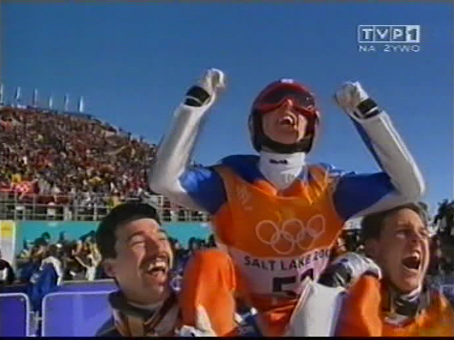 Sylvain Freiholz, Simon Ammann i Andreas Kuettel (TVP)